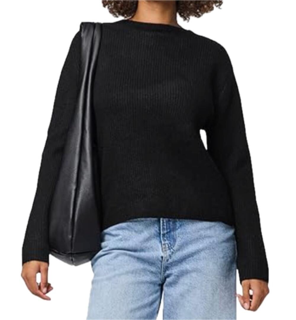 Pieces ASOS Black Ribbed Reversible Tie Front Knit Cardigan Sweater Plus Size 2X